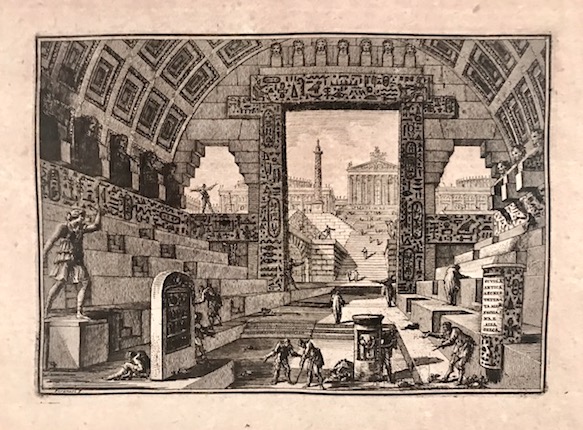 Piranesi Giovanni Battista (1720-1778) Scuola antica architettata all'egiziana e alla greca 1761 Roma (si vendono presso l'Autore nel palazzo del Signor Conte Tomati su la strada Felice alla Trinità  de' Monti)